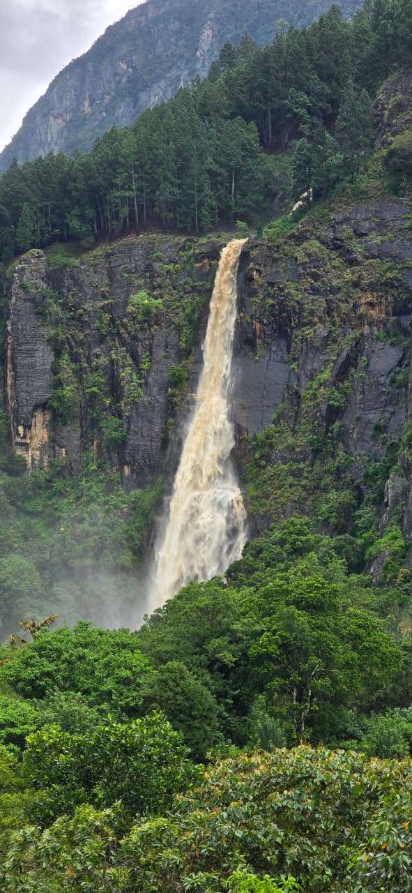 Bambarakanda Falls near Kalupahana Sri Lanka